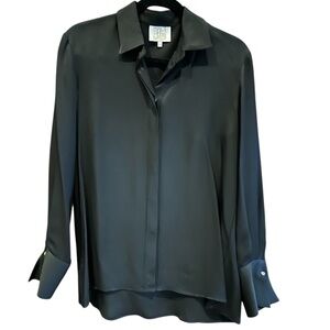 T.BA Black Long Sleeve Button Down Blouse Spain 44 US L